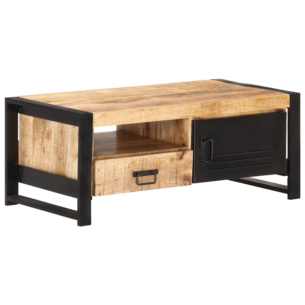 Salontafel 100x50x40 cm ruw mangohout – afbeelding 1