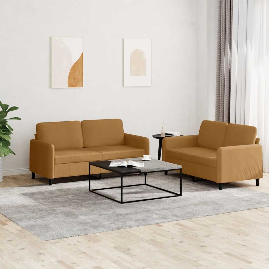 2-delige Loungeset fluweel bruin