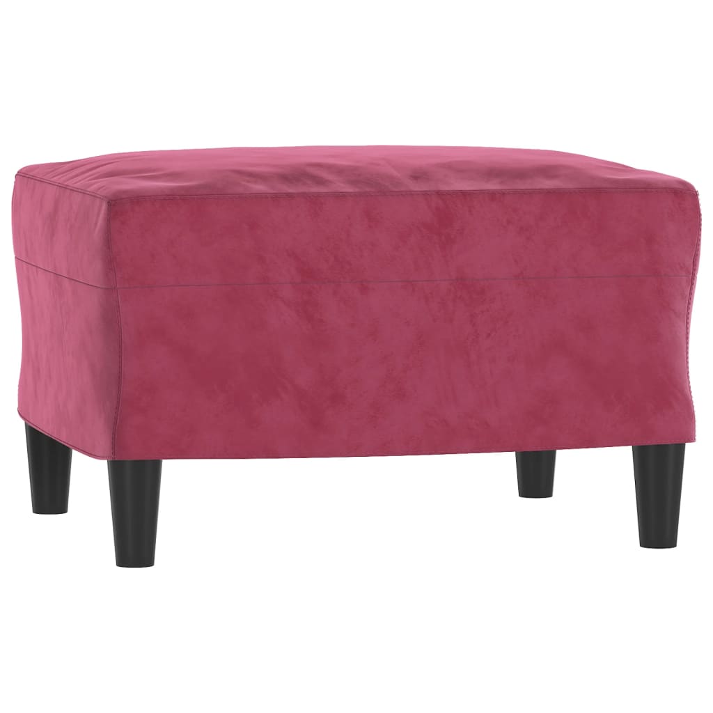 3-delige Loungeset fluweel wijnrood – afbeelding 5