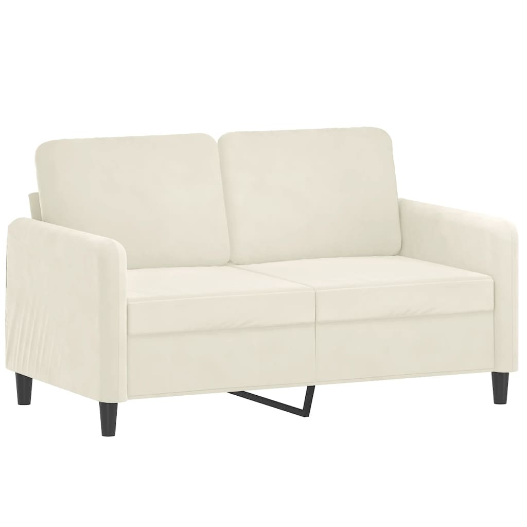 3-delige Loungeset fluweel crèmekleurig – afbeelding 3