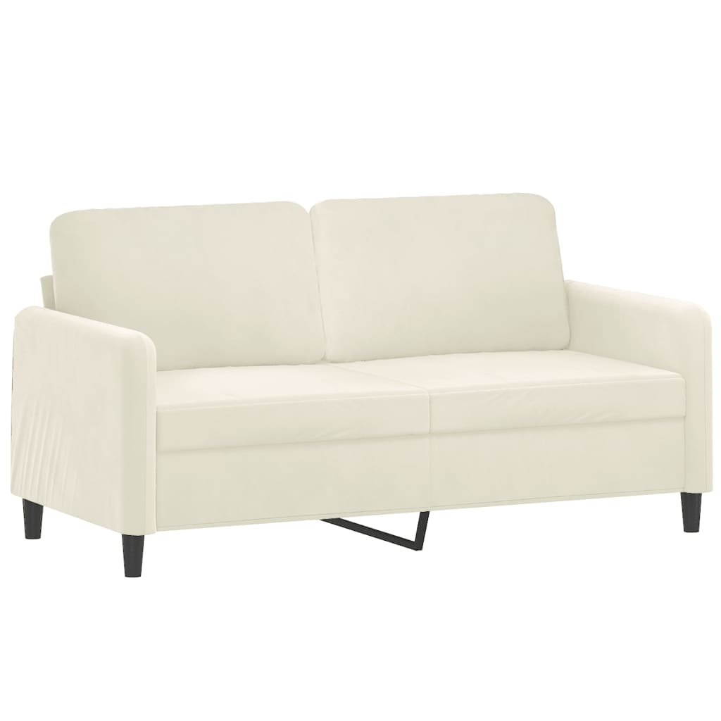 3-delige Loungeset fluweel crèmekleurig – afbeelding 4