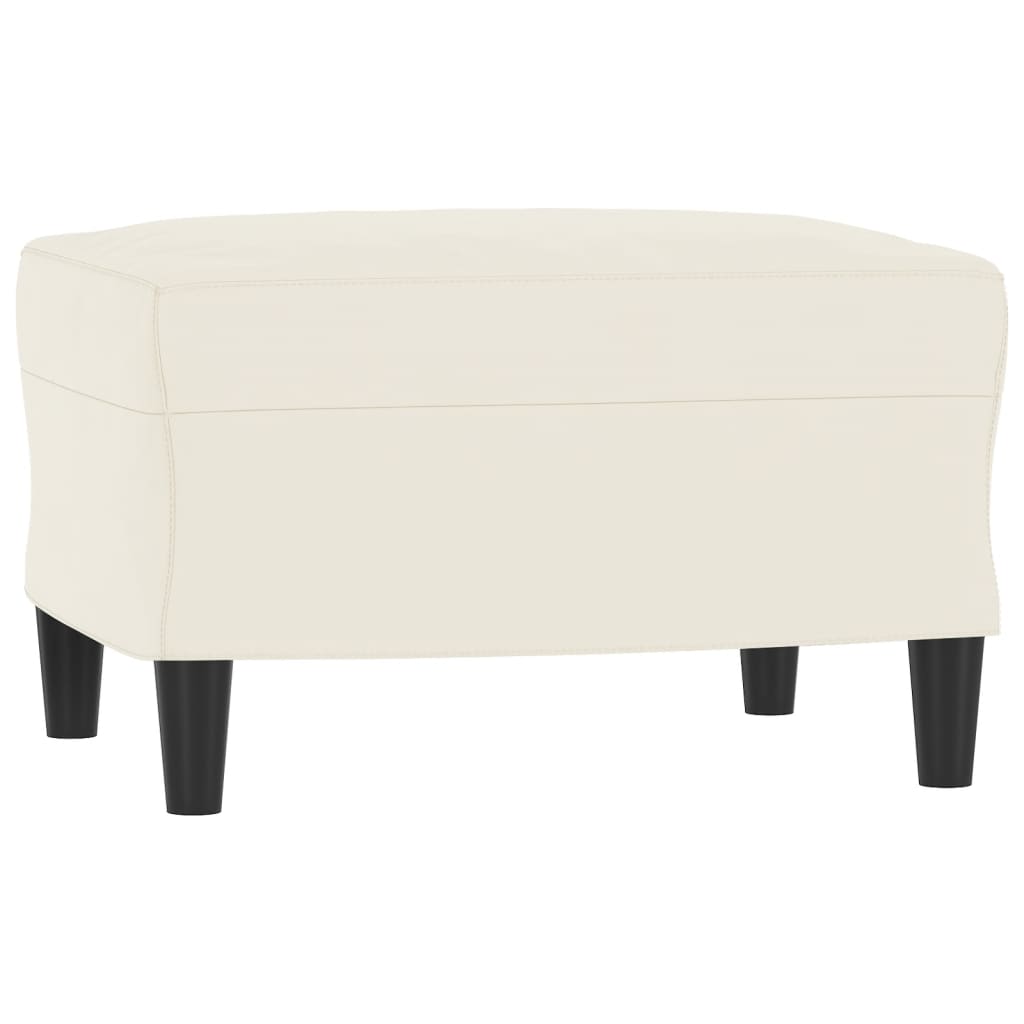 3-delige Loungeset fluweel crèmekleurig – afbeelding 5