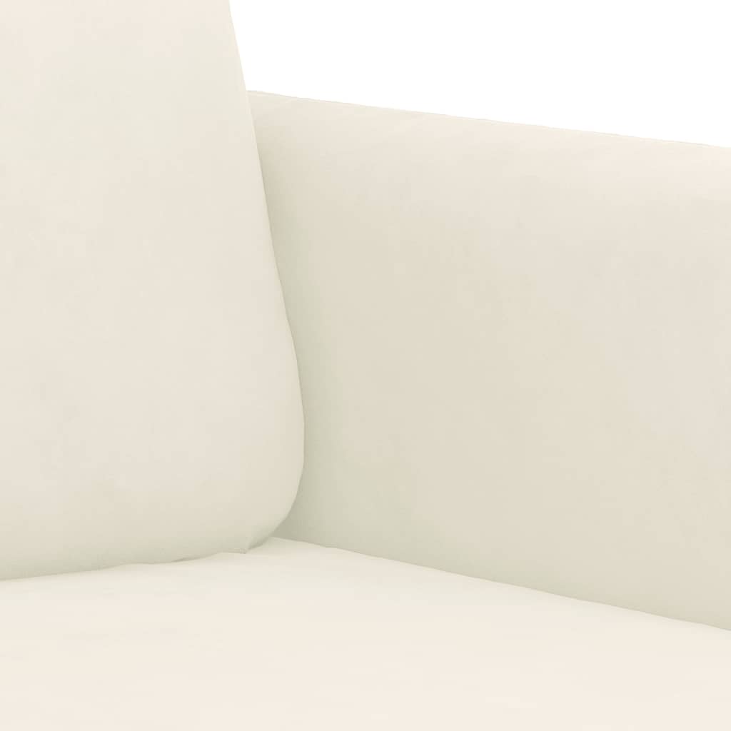 3-delige Loungeset fluweel crèmekleurig – afbeelding 6