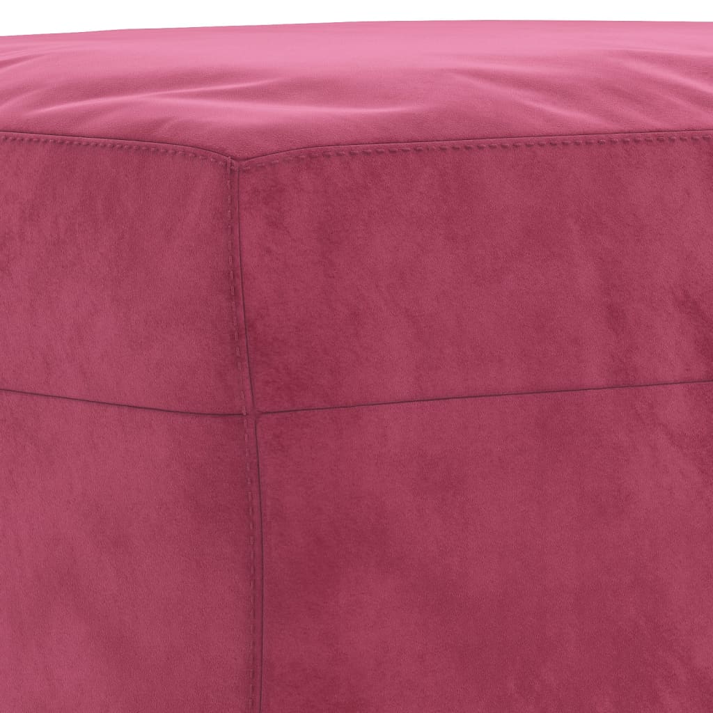 3-delige Loungeset met kussens fluweel wijnrood – afbeelding 6