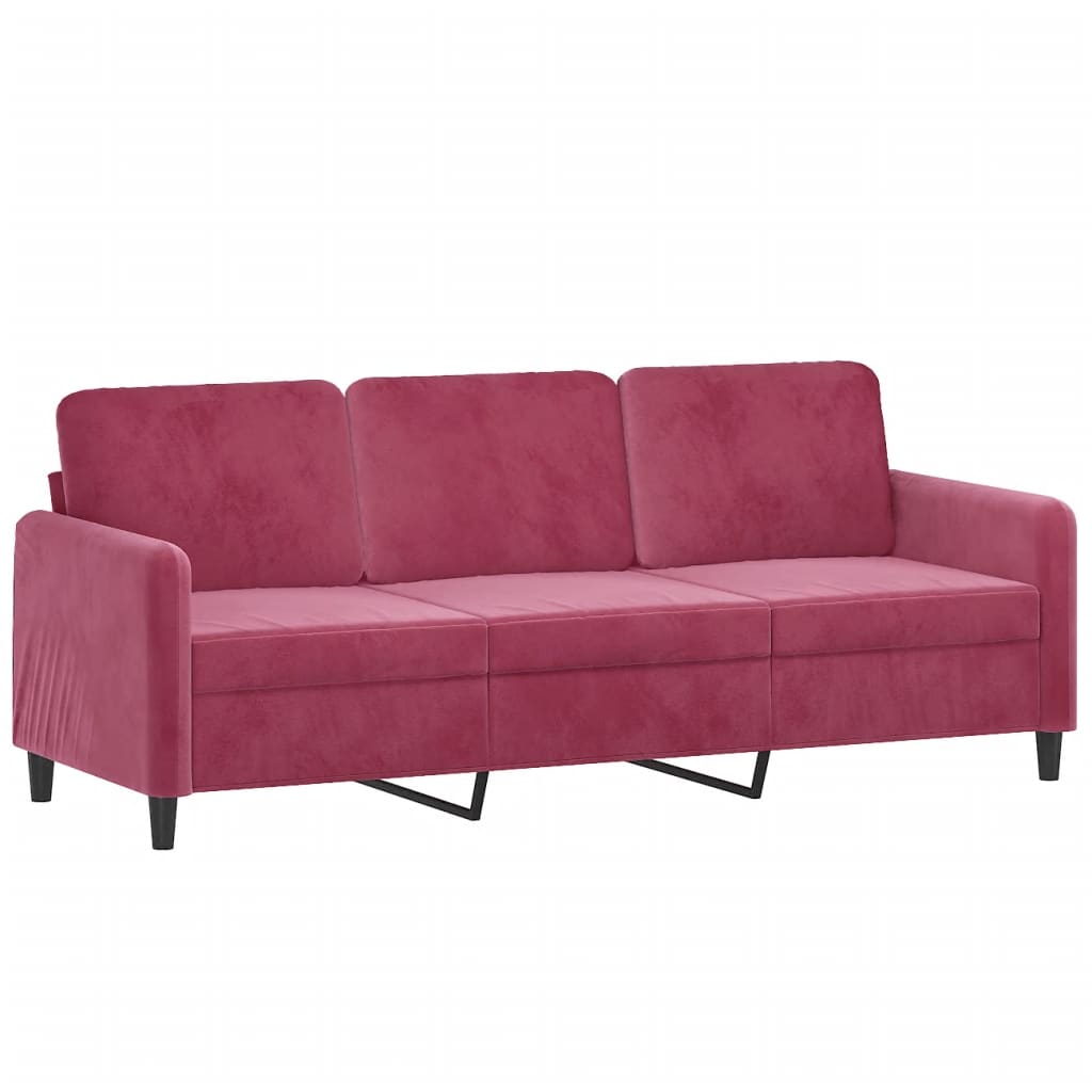 2-delige Loungeset fluweel wijnrood – afbeelding 4