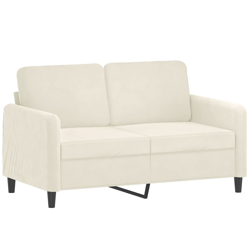 2-delige Loungeset fluweel crèmekleurig – afbeelding 3