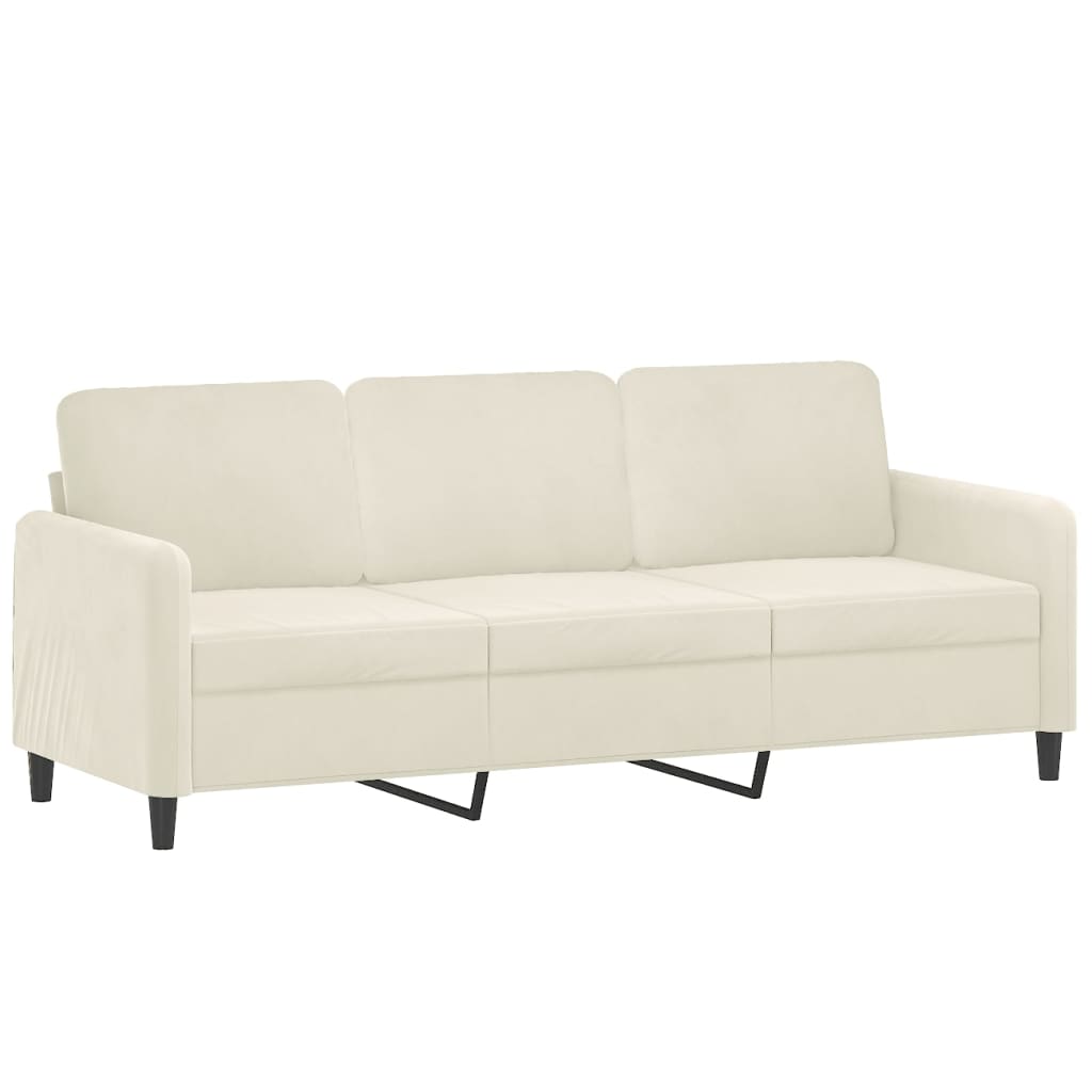 2-delige Loungeset fluweel crèmekleurig – afbeelding 4