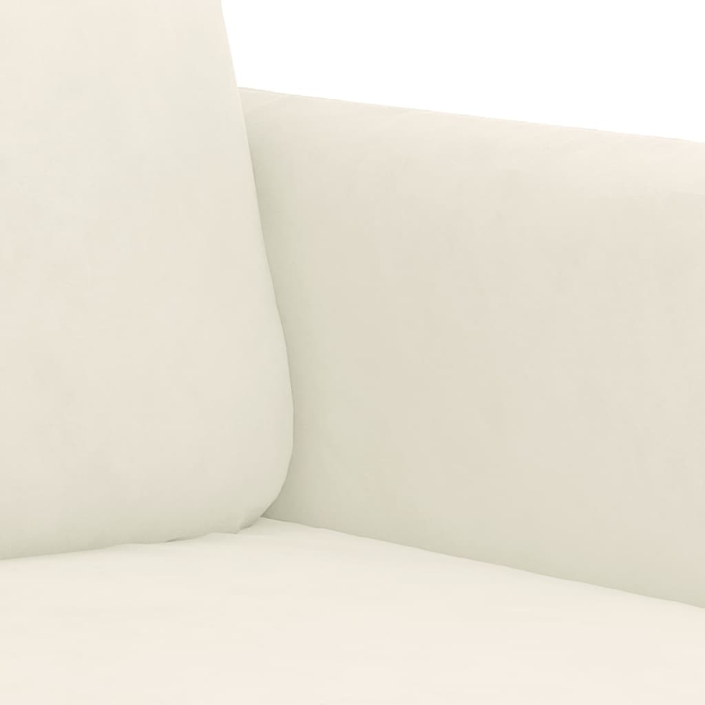 2-delige Loungeset fluweel crèmekleurig – afbeelding 5