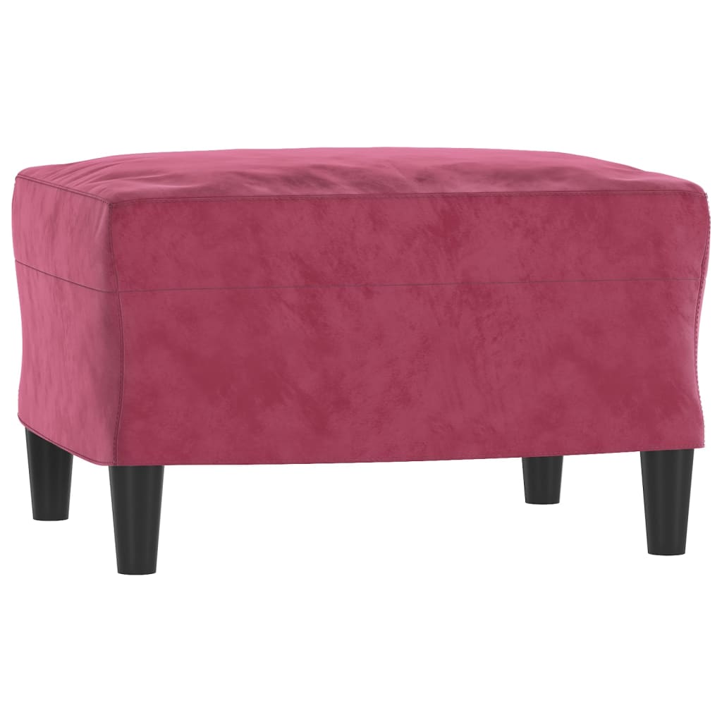 3-delige Loungeset fluweel wijnrood – afbeelding 5