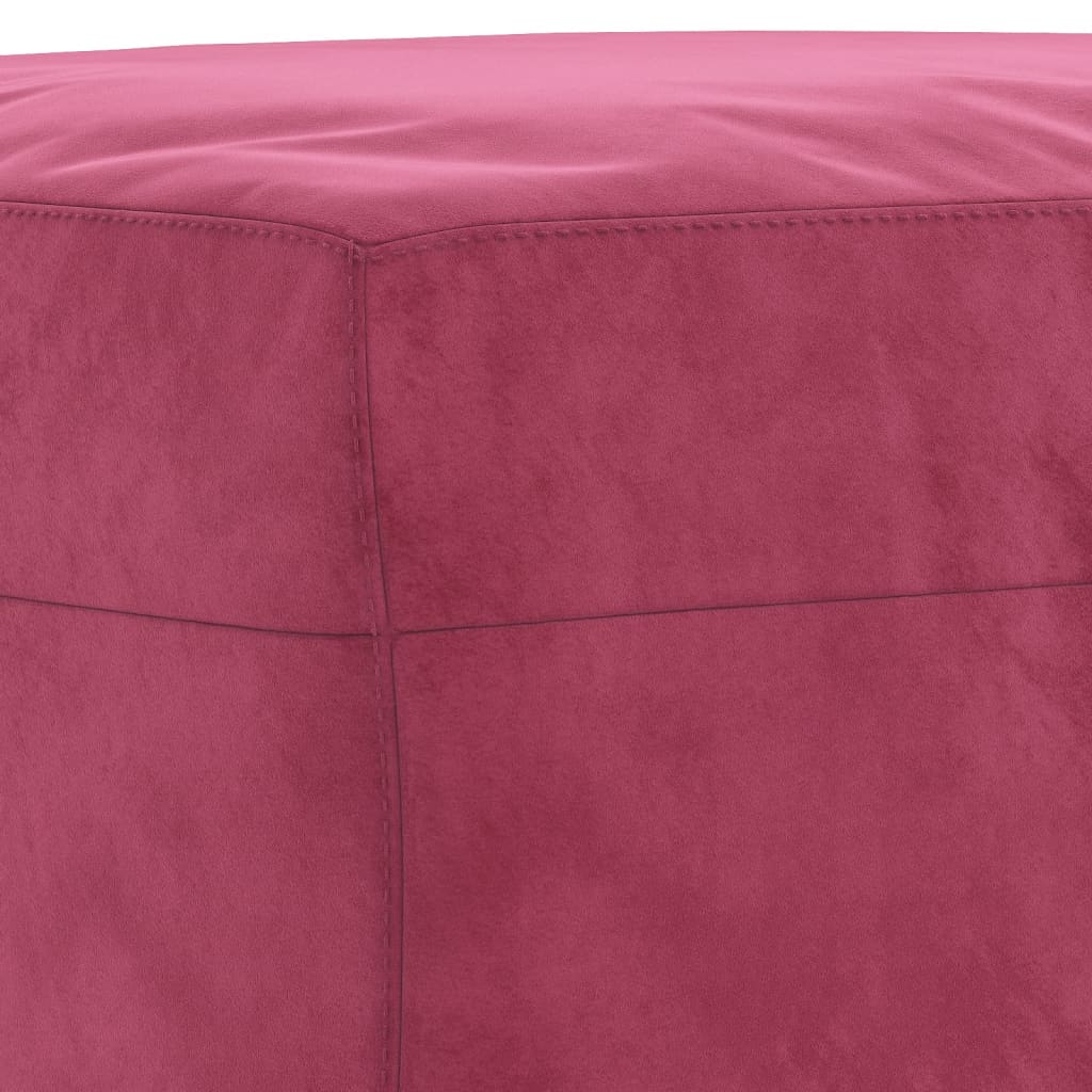 3-delige Loungeset fluweel wijnrood – afbeelding 7