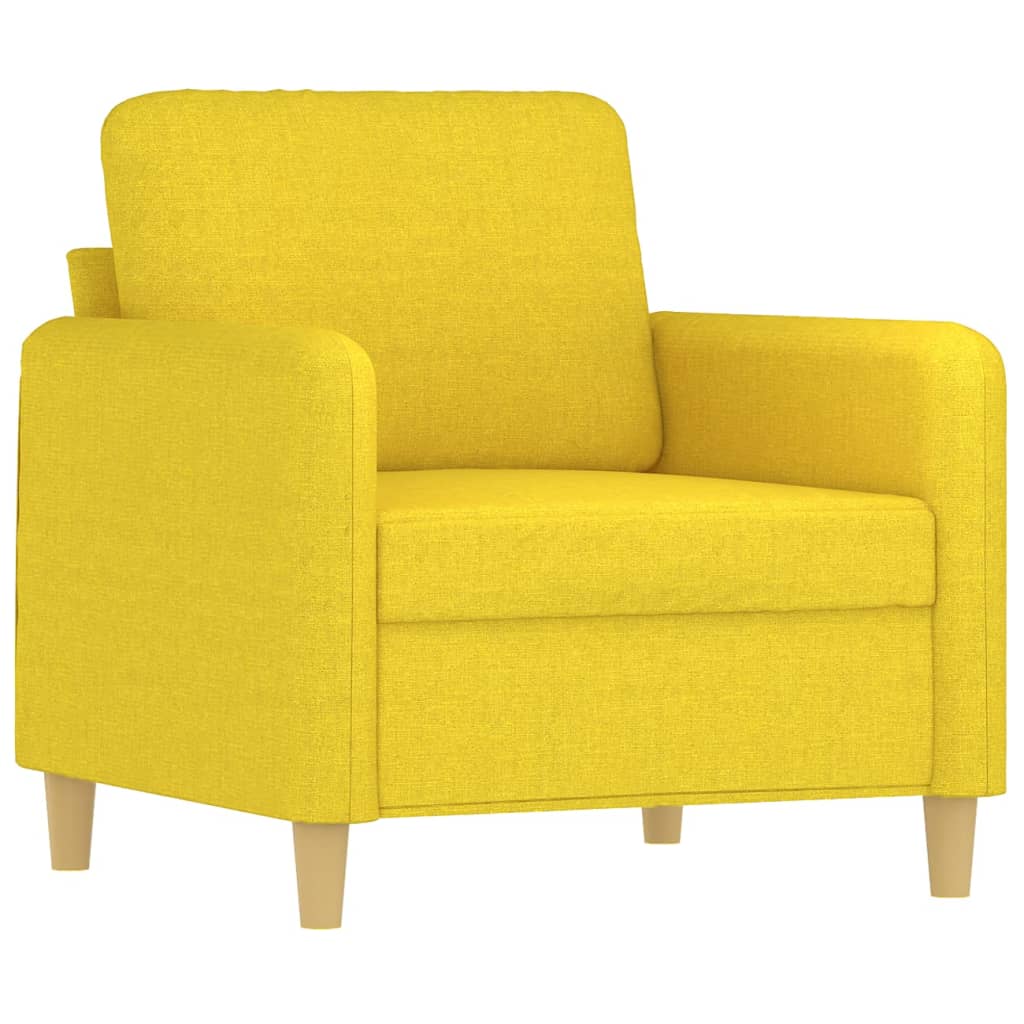 4-delige Loungeset met kussens stof lichtgeel – afbeelding 3