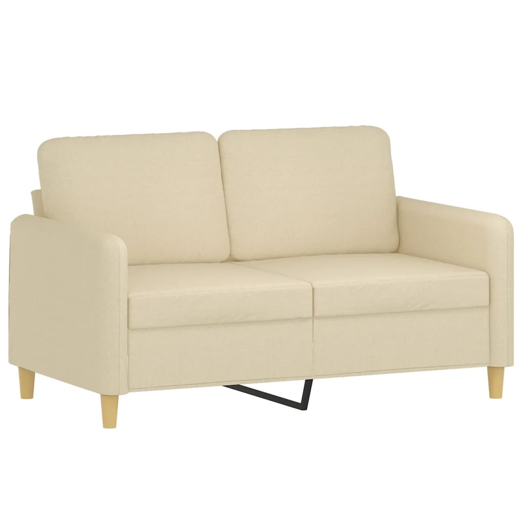 3-delige Loungeset met kussens stof crèmekleurig – afbeelding 3