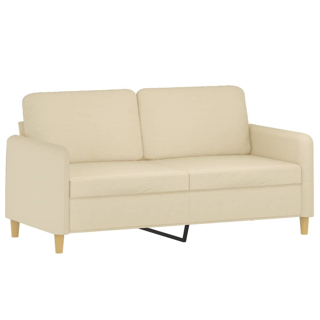 3-delige Loungeset met kussens stof crèmekleurig – afbeelding 4