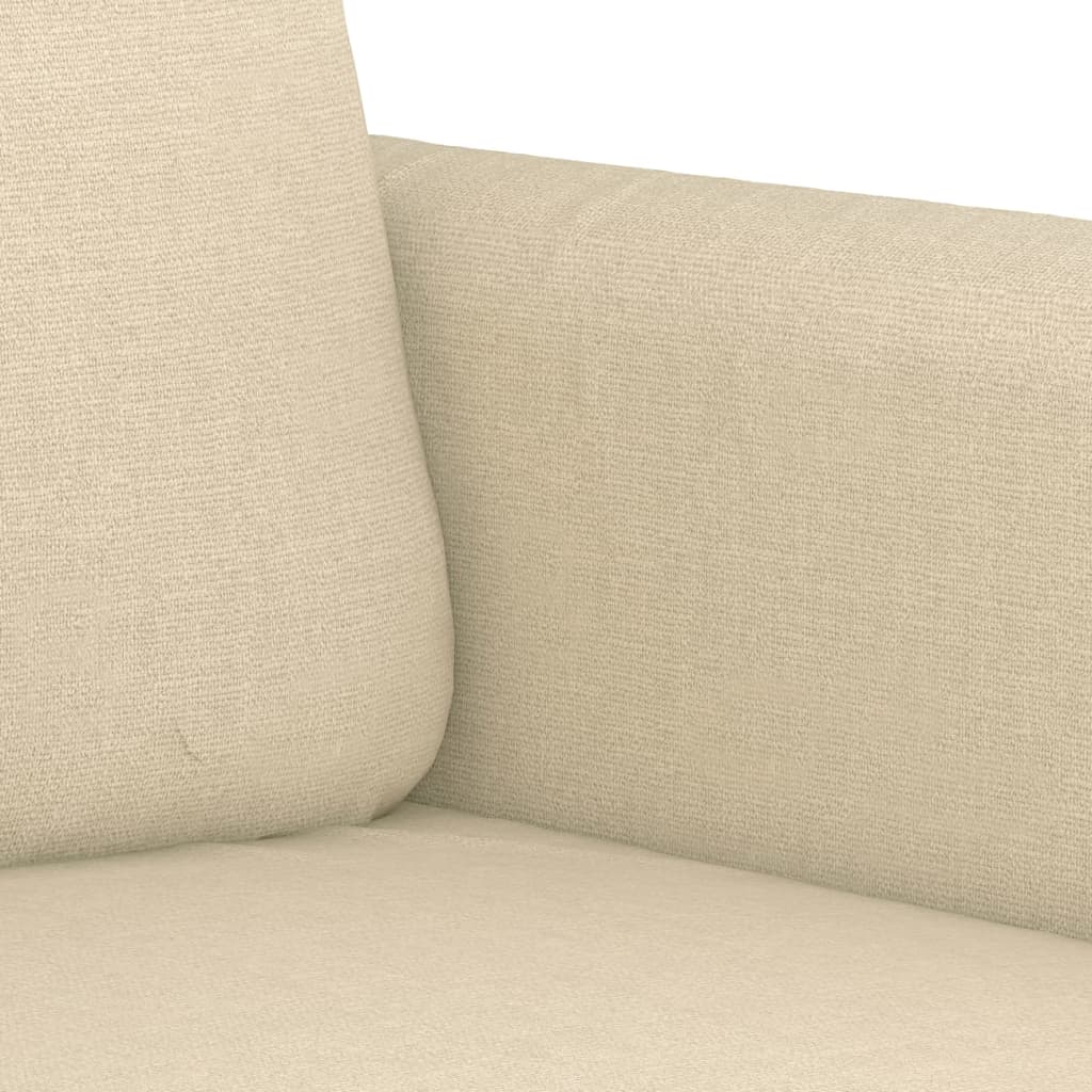 3-delige Loungeset met kussens stof crèmekleurig – afbeelding 6