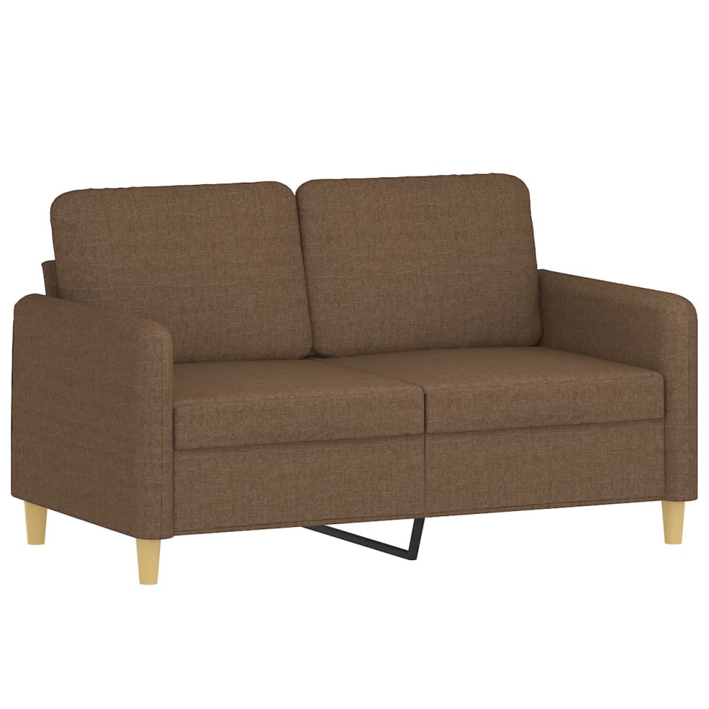 2-delige Loungeset met kussens stof bruin – afbeelding 3
