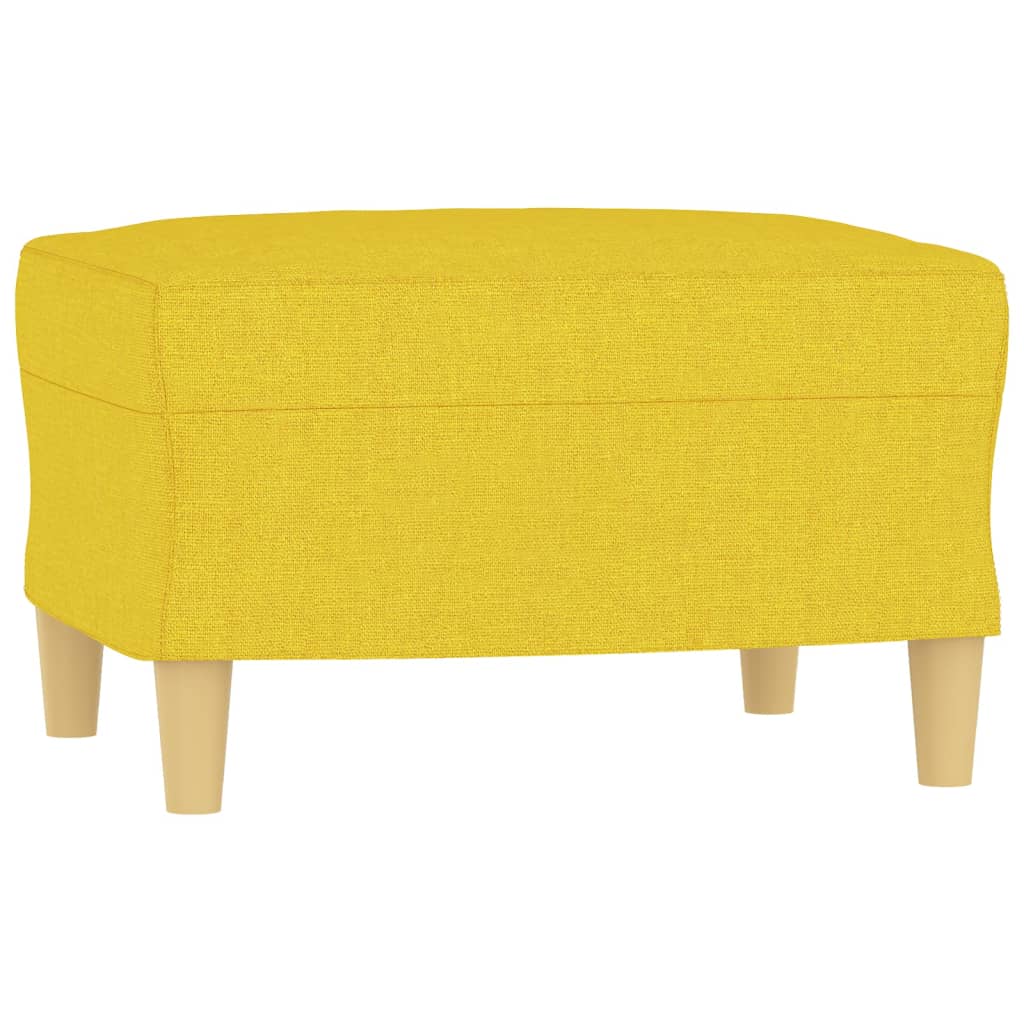 3-delige Loungeset met kussens stof lichtgeel – afbeelding 3