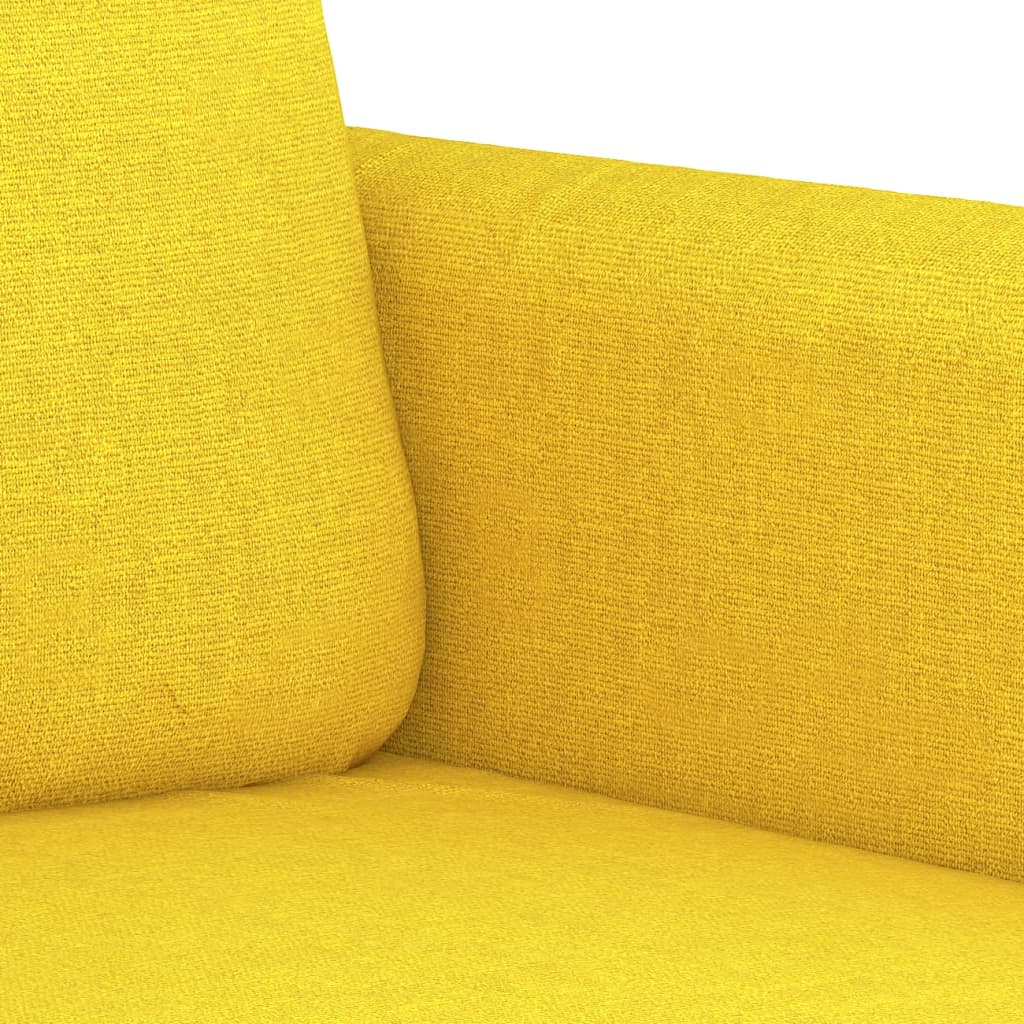 3-delige Loungeset met kussens stof lichtgeel – afbeelding 6