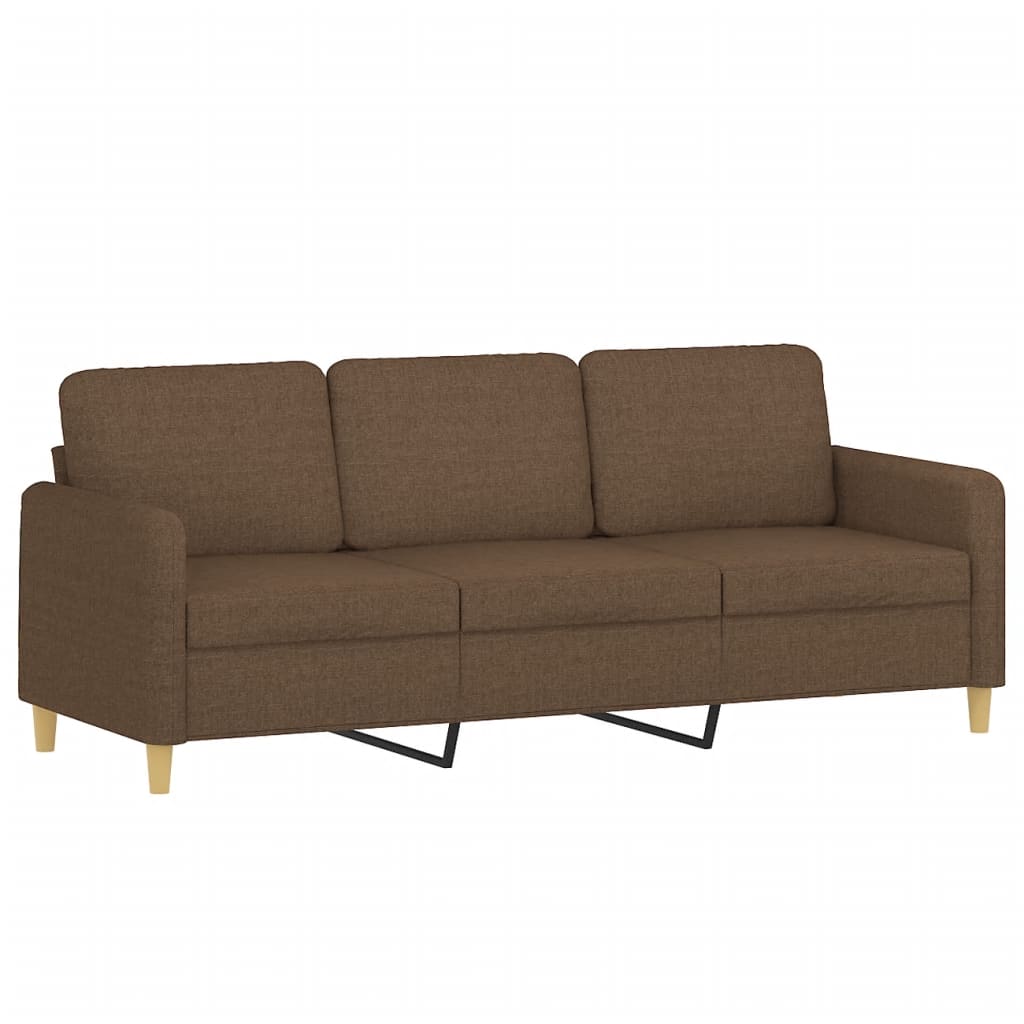 3-delige Loungeset met kussens stof bruin – afbeelding 4