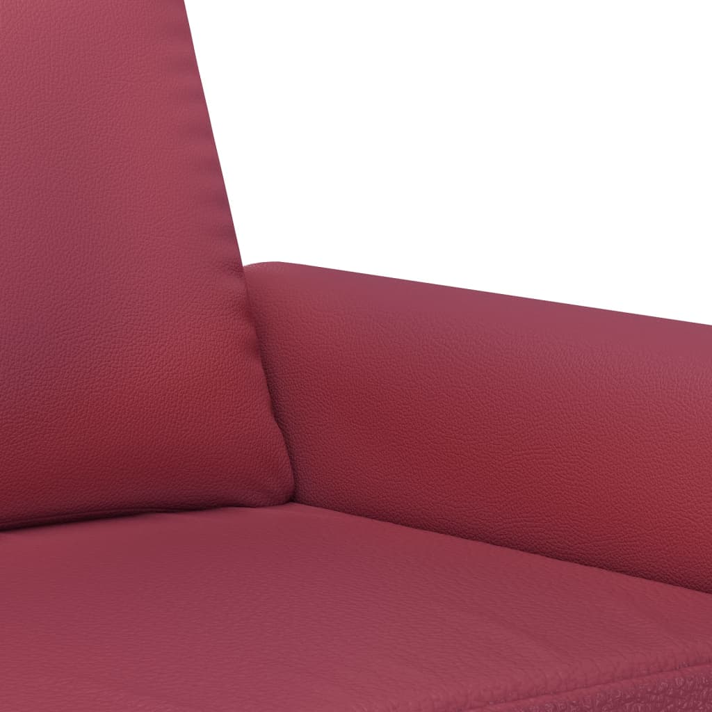 2-delige Loungeset met kussens kunstleer wijnrood – afbeelding 5