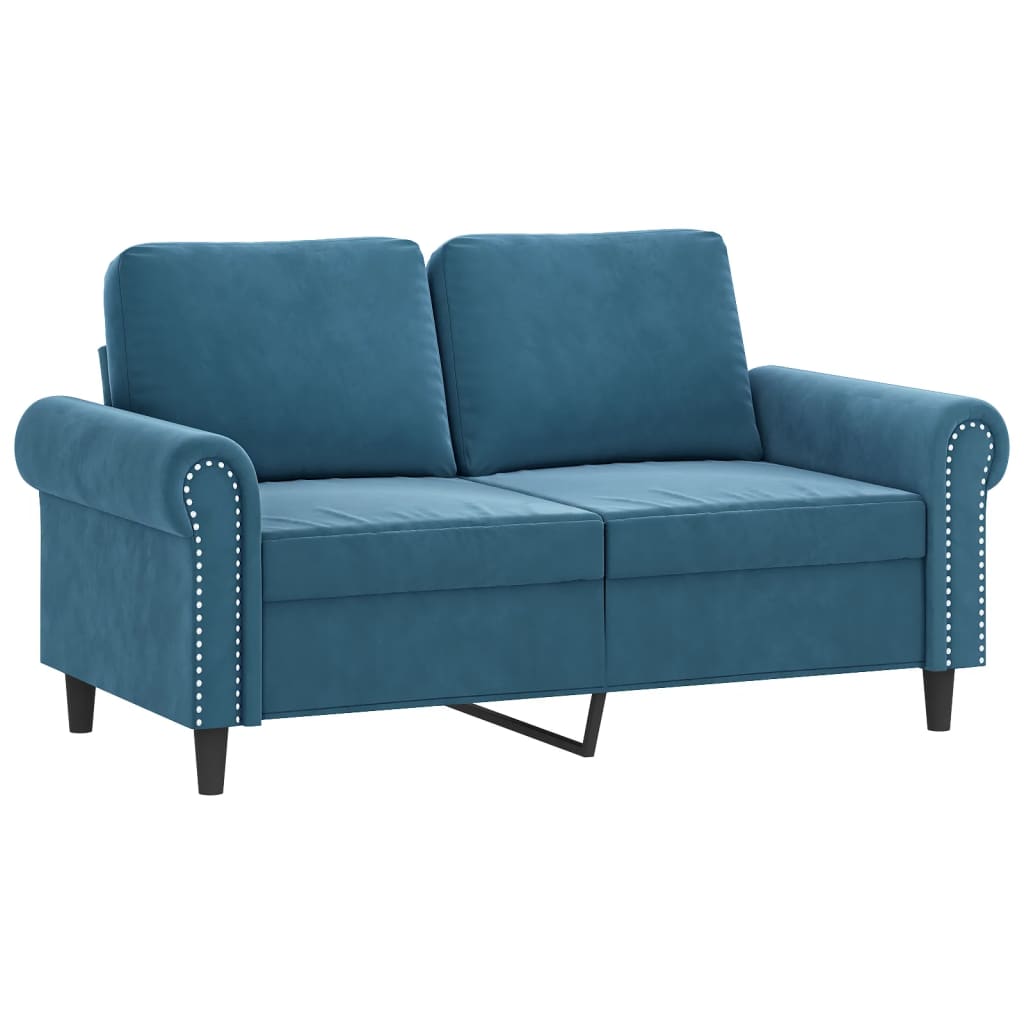 4-delige Loungeset met kussens fluweel blauw – afbeelding 4