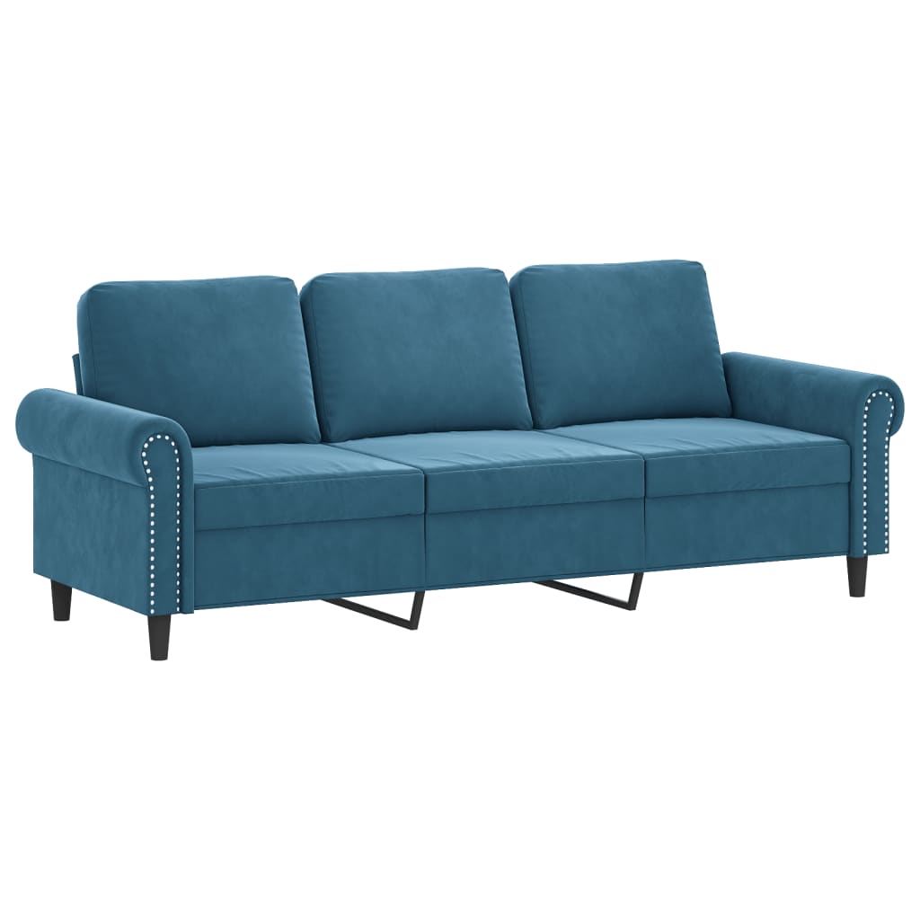 4-delige Loungeset met kussens fluweel blauw – afbeelding 5