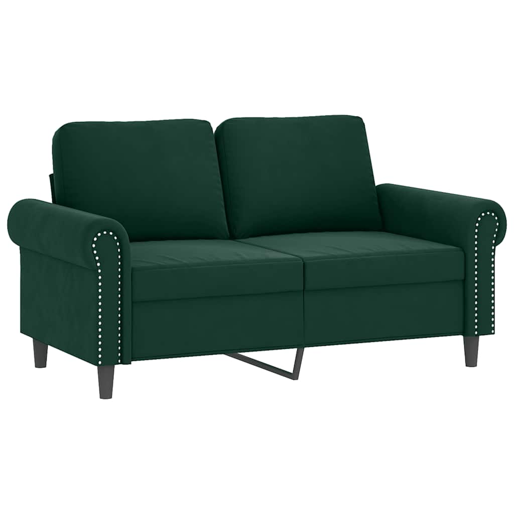 3-delige Loungeset met kussens fluweel donkergroen – afbeelding 4