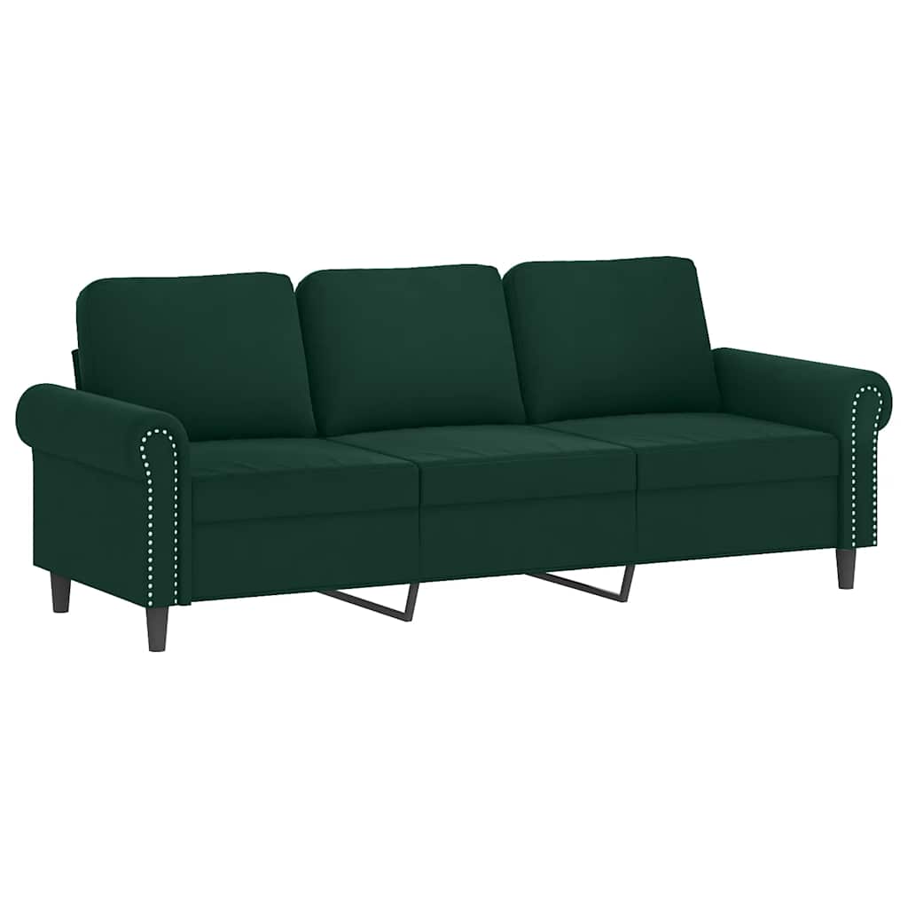 3-delige Loungeset met kussens fluweel donkergroen – afbeelding 5