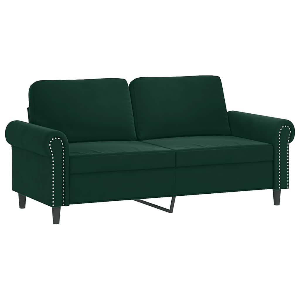 2-delige Loungeset met kussens fluweel donkergroen – afbeelding 4