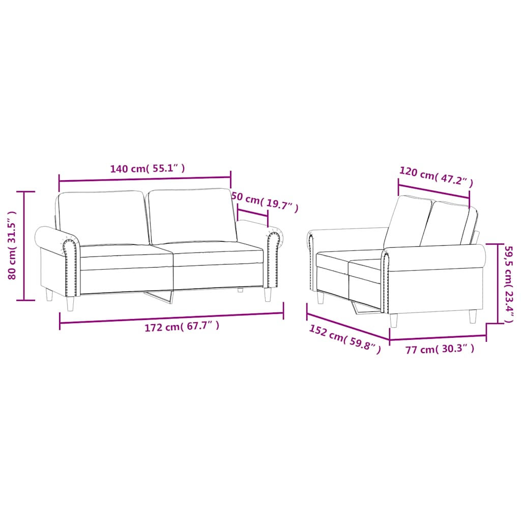 2-delige Loungeset met kussens fluweel donkergroen – afbeelding 7