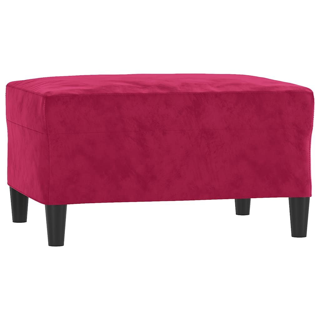 3-delige Loungeset met kussens fluweel wijnrood – afbeelding 5