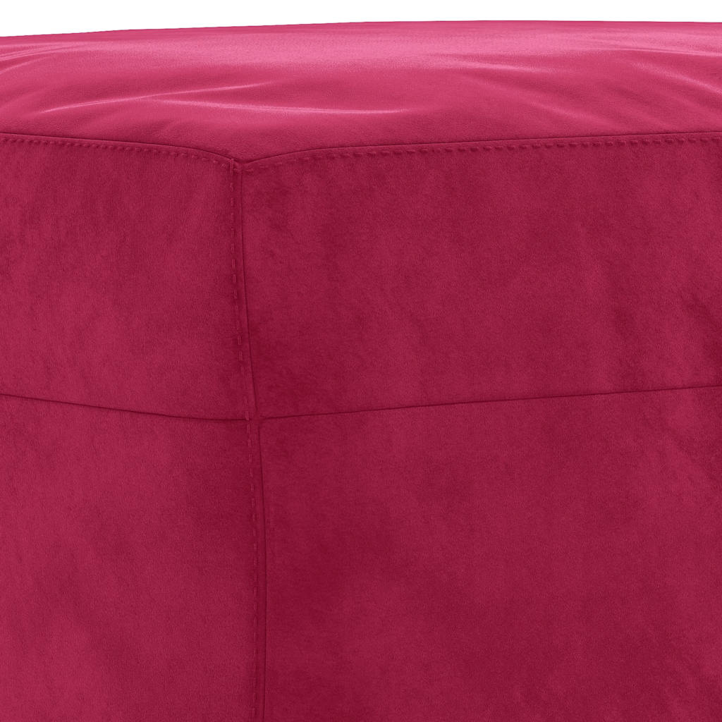 3-delige Loungeset met kussens fluweel wijnrood – afbeelding 8