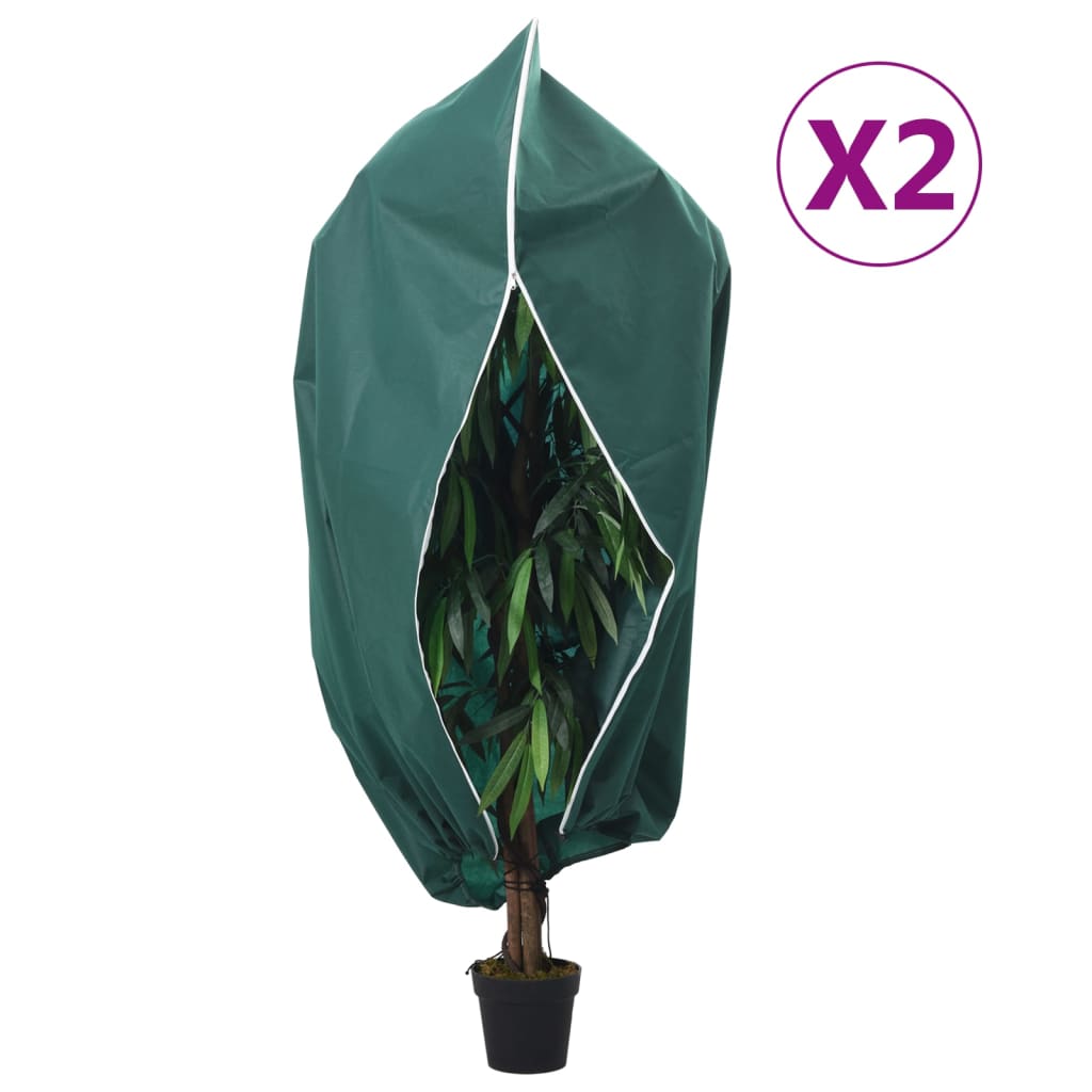 Plantenhoezen met ritssluiting 2 st 70 g/m² 3,93x3,5 m