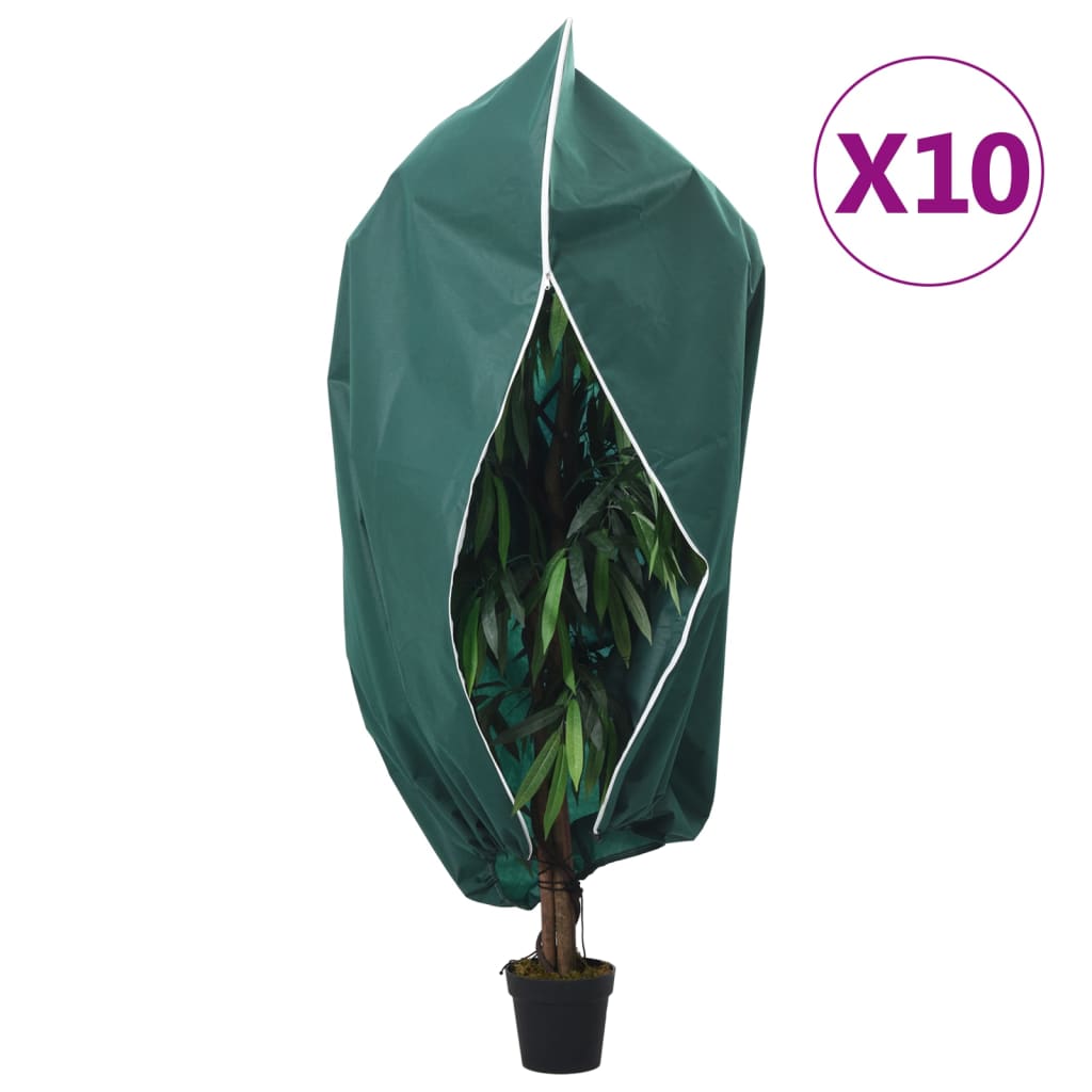 Plantenhoezen met ritssluiting 10 st 70 g/m² 3,93x3,5 m