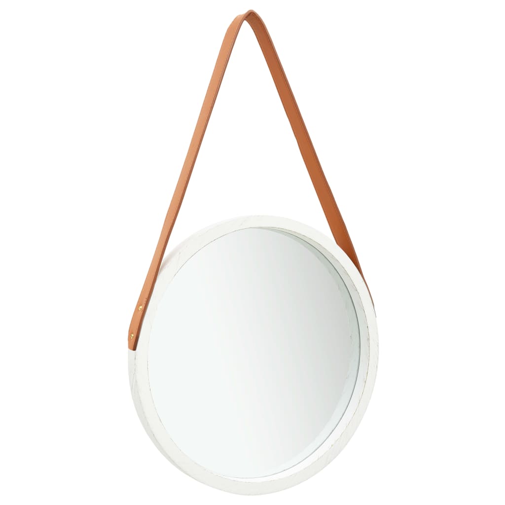 Wandspiegel met band 40 cm wit – afbeelding 1