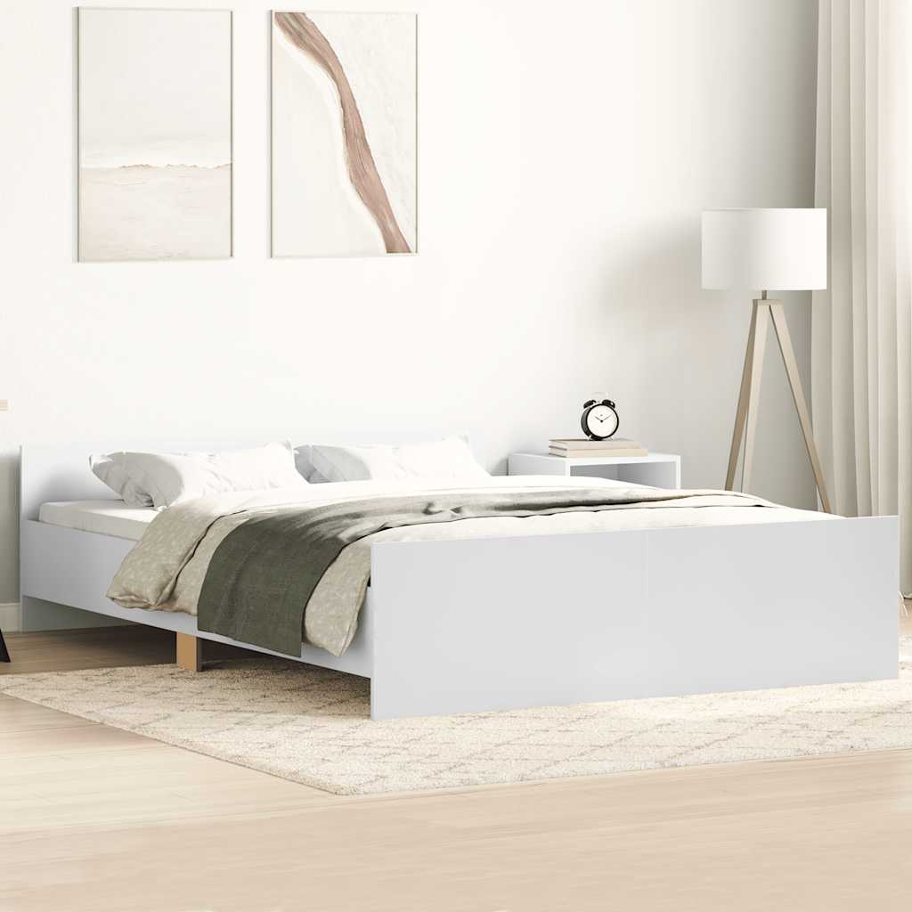 Bedframe met hoofd- en voeteneinde wit 120 x 190 cm