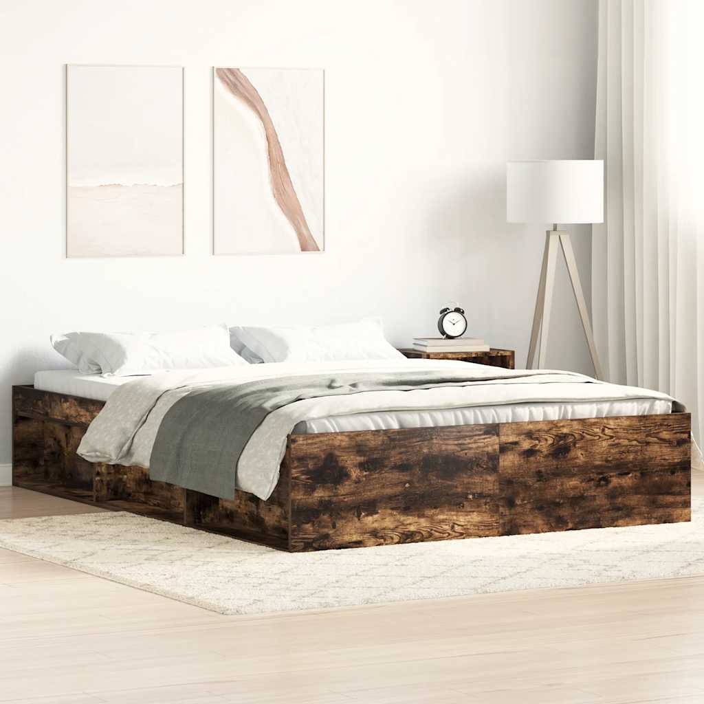 Bedframe gerookt eikenkleurig 120x190 cm – afbeelding 1