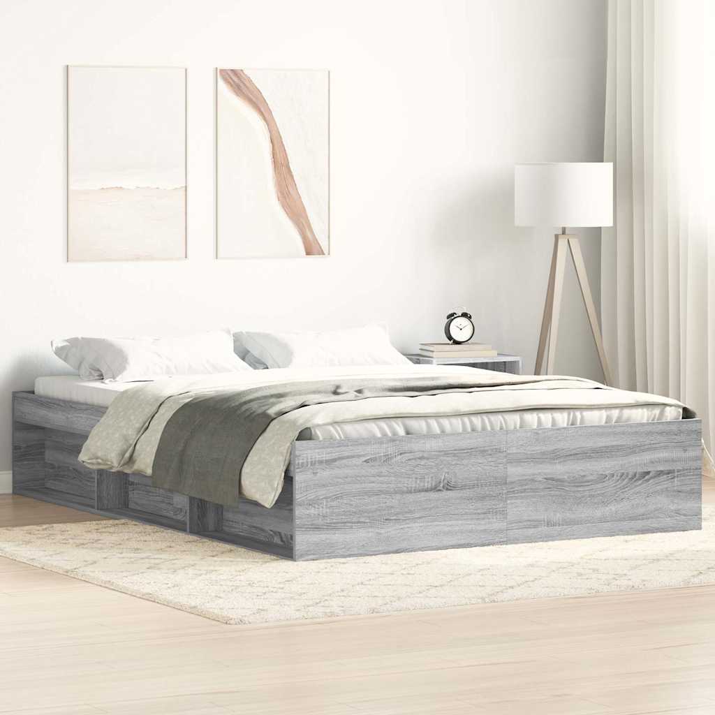 Bedframe grijs sonoma eikenkleurig 120x190 cm – afbeelding 1