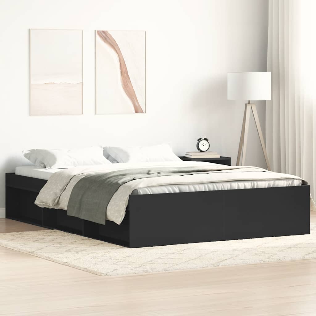 Bedframe zwart 135x190 cm Double – afbeelding 1