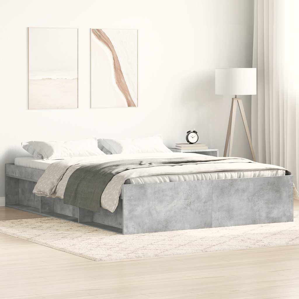Bedframe betongrijs 135x190 cm Double – afbeelding 1