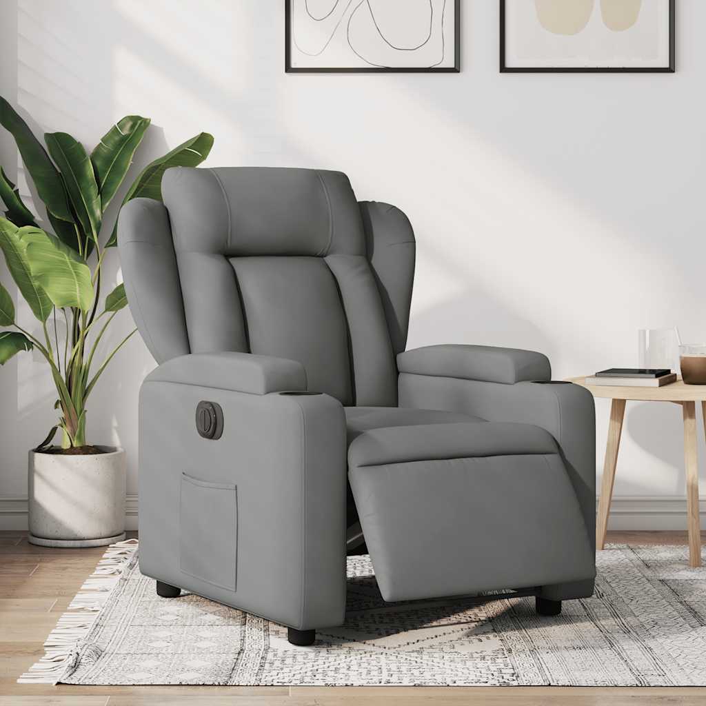 Fauteuil elektrisch verstelbaar stof donkergrijs