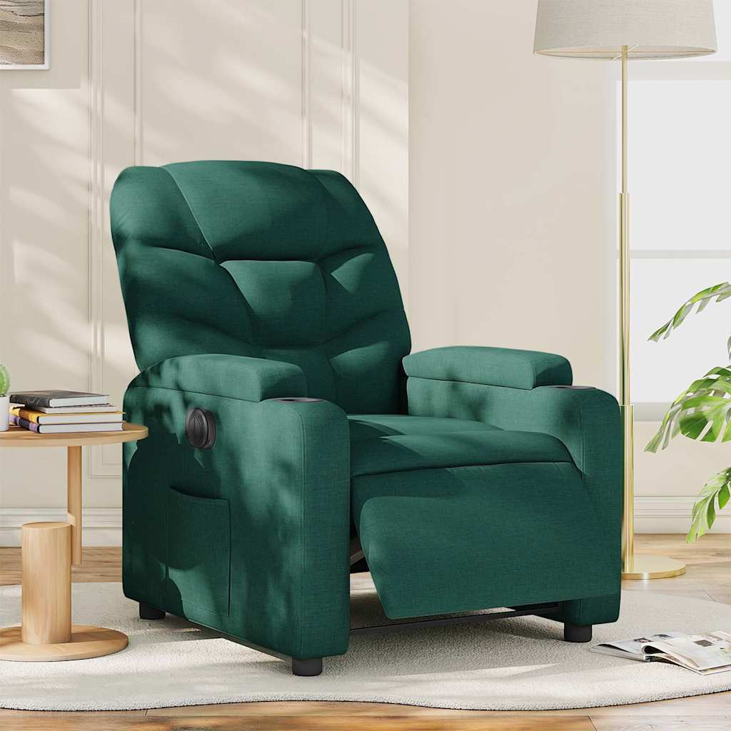 Fauteuil verstelbaar elektrisch stof donkergroen