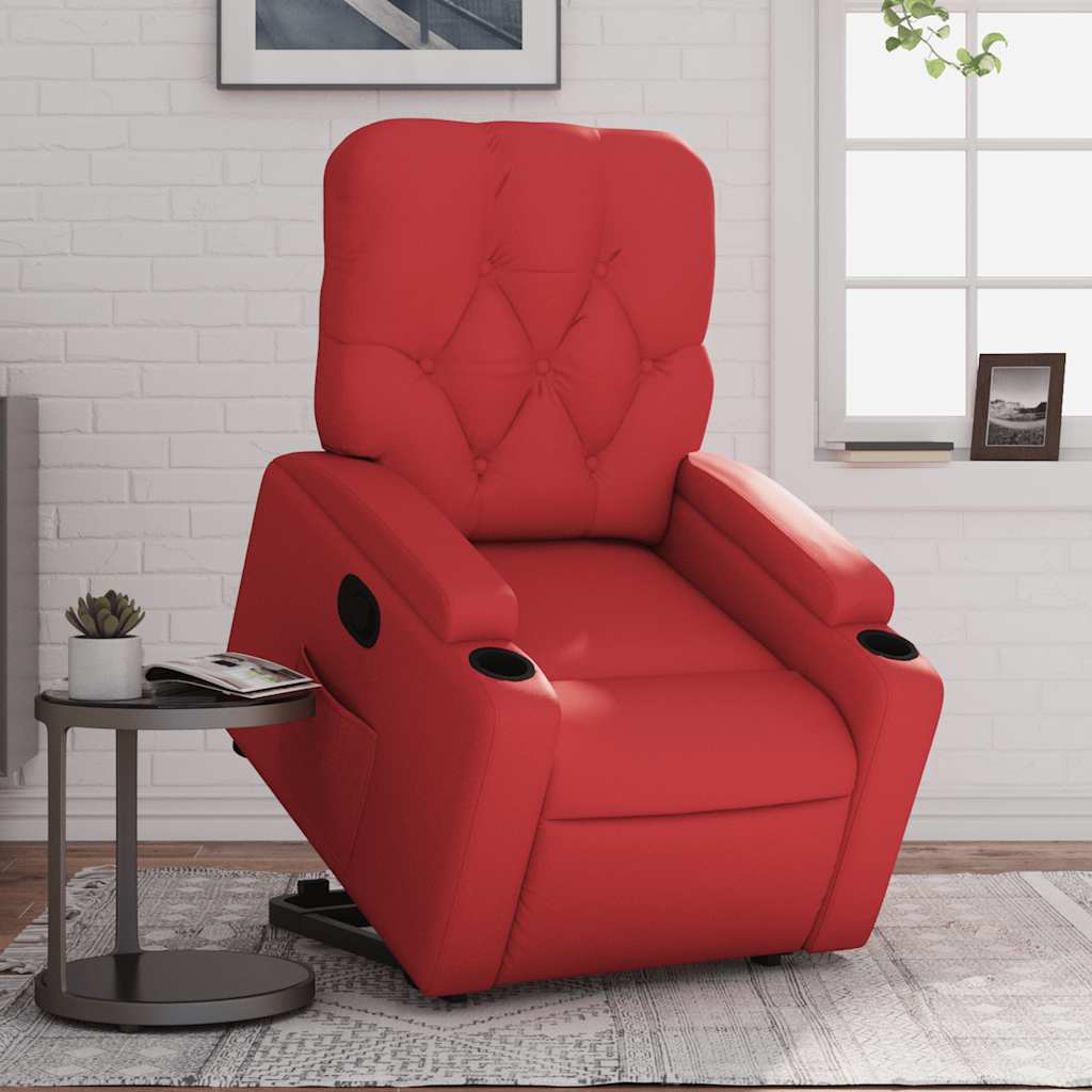 Sta-op-stoel kunstleer rood