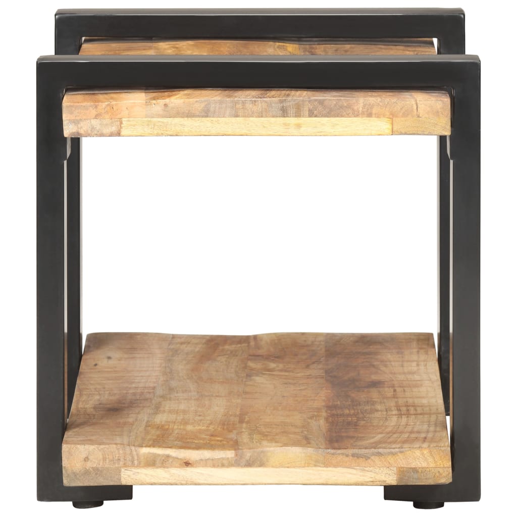 Nachtkastje 50x40x40 cm ruw mangohout – afbeelding 3
