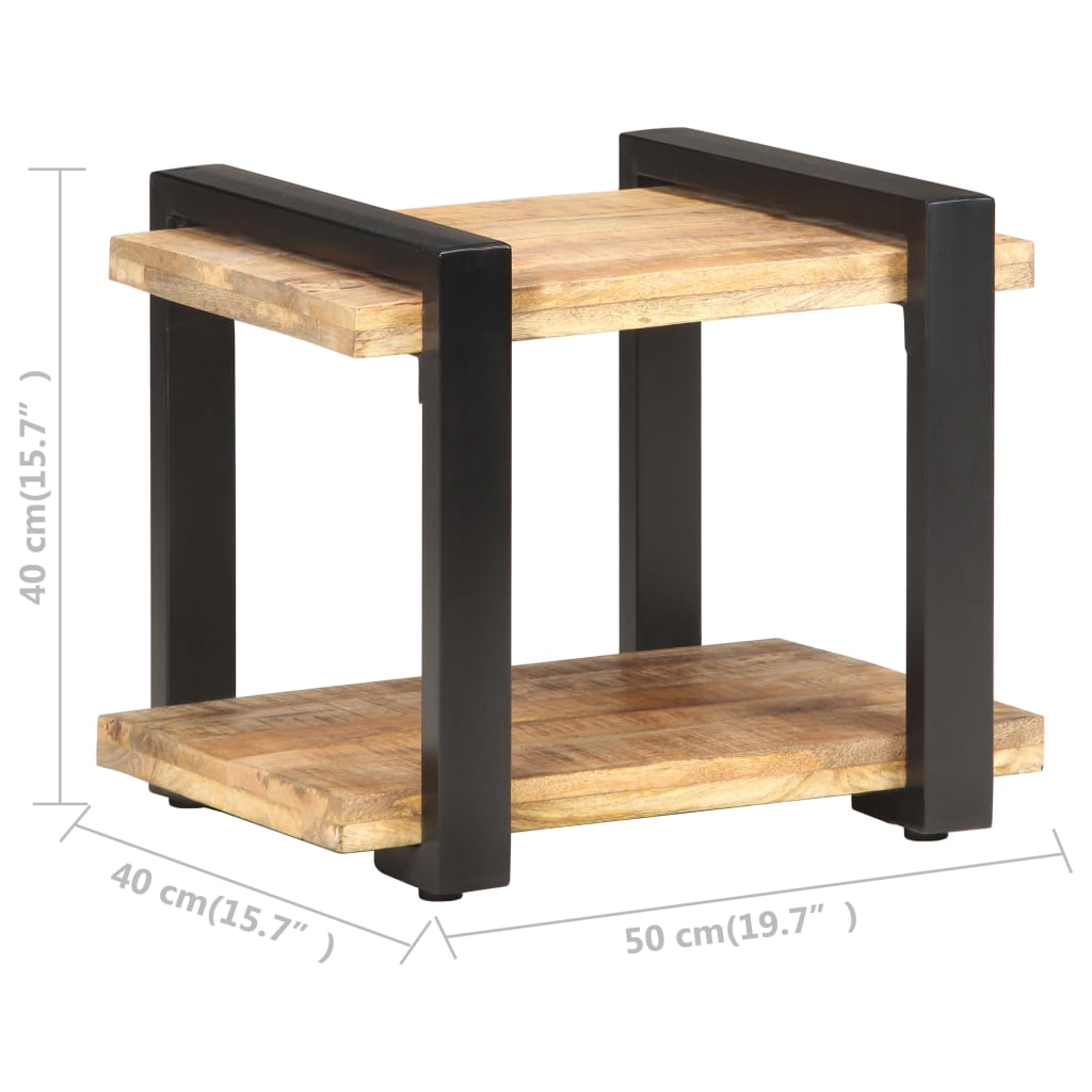 Nachtkastje 50x40x40 cm ruw mangohout – afbeelding 7