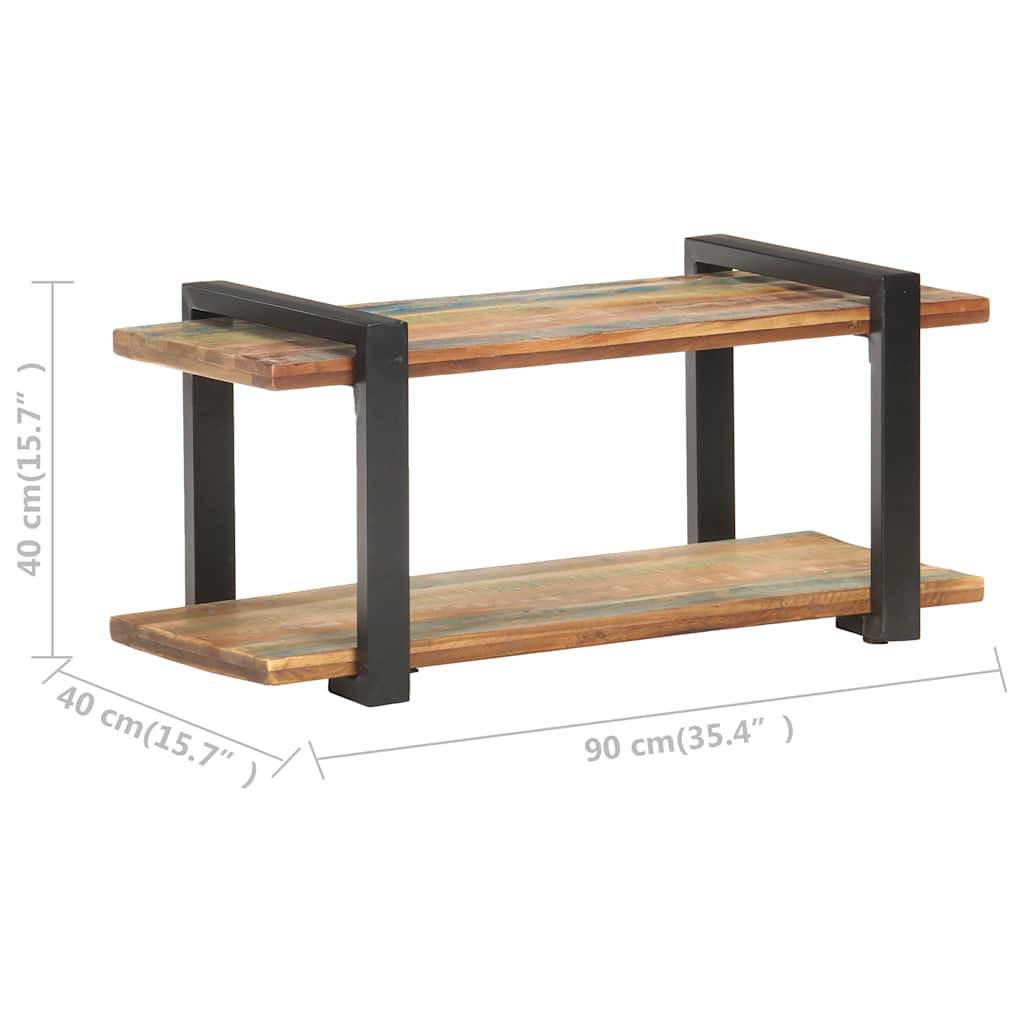 Tv-meubel 90x40x40 cm massief gerecycled hout – afbeelding 6