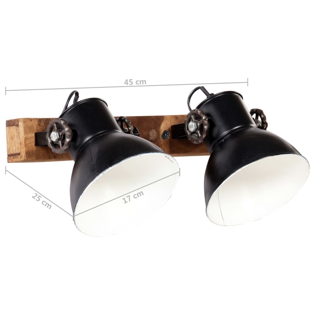 Wandlamp industrieel E27 45x25 cm zwart – afbeelding 11