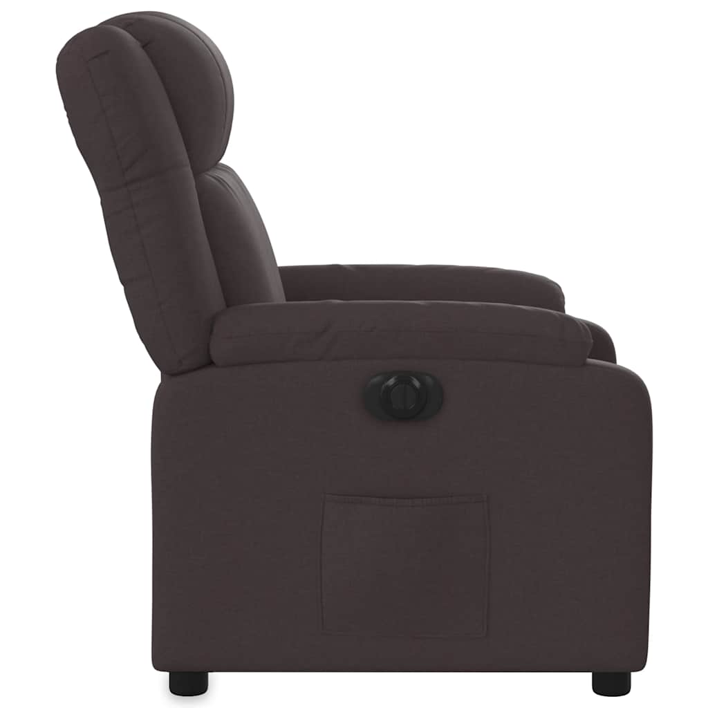 Fauteuil verstelbaar elektrisch stof donkerbruin – afbeelding 10