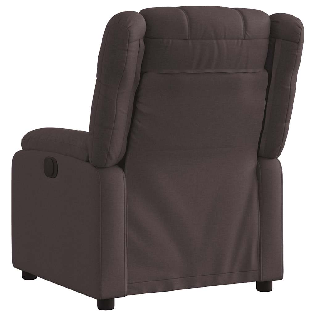 Fauteuil verstelbaar elektrisch stof donkerbruin – afbeelding 5