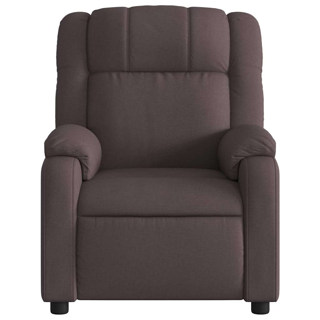 Fauteuil verstelbaar elektrisch stof donkerbruin – afbeelding 9