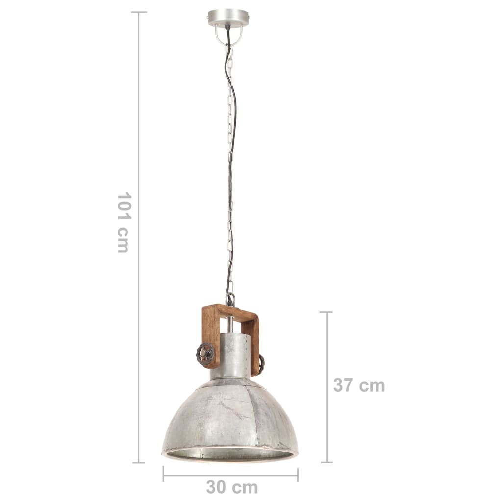 Hanglamp industrieel rond 25 W E27 30 cm zilverkleurig – afbeelding 11